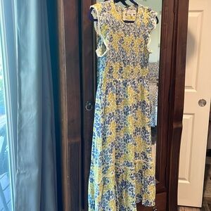 Lost + Wander flowy midi dress with flower print